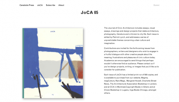 Journal of Civic Architecture (JoCA) website